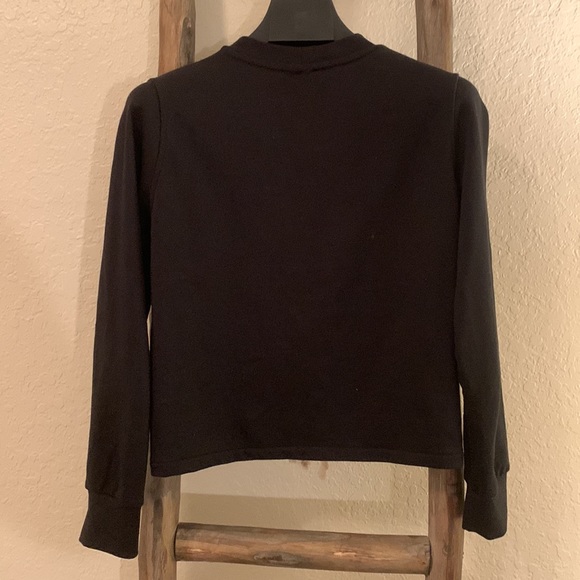 Twisted Front Crop Sweater Top Long Sleeve - Picture 5 of 8